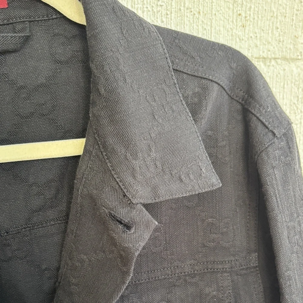 Gucci GG Logo Denim Jacquard jacket sz 54/XXL